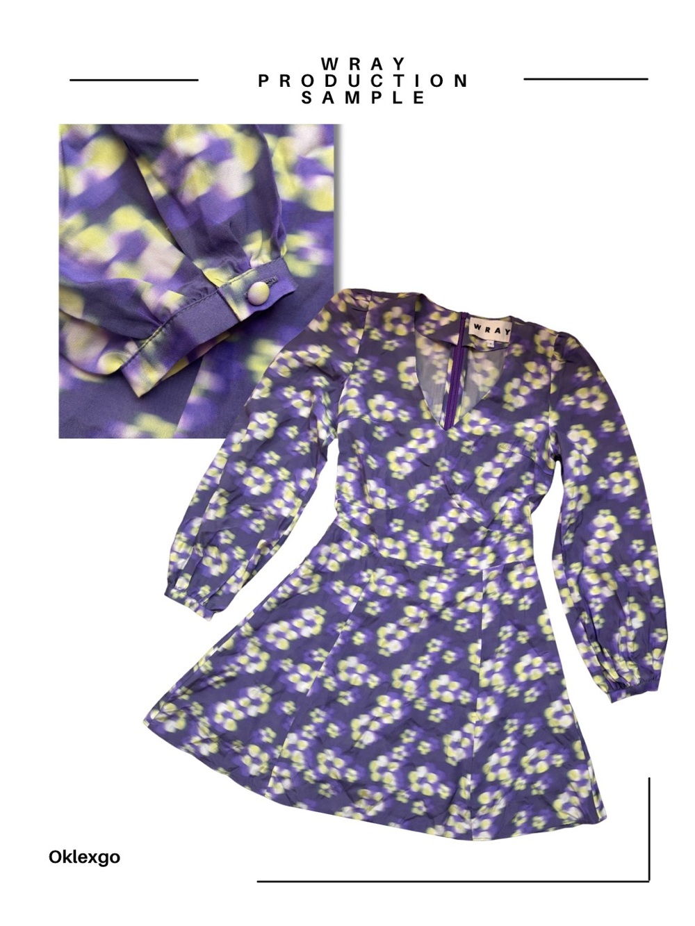 WRAY Mini Dress | Daisy Blur Print | Size S | Production Sample | Retail $245